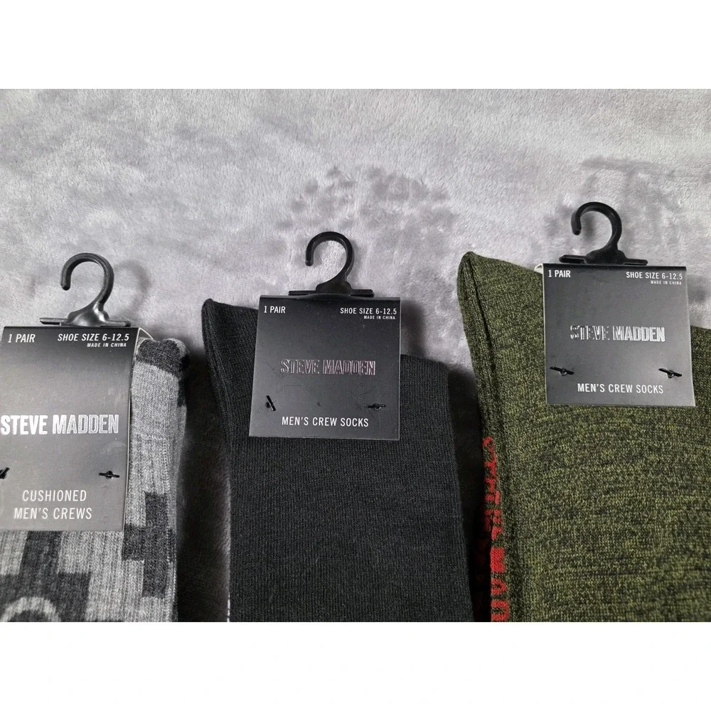 NWT Steve Madden crew socks‎ 6-12.5 3 pack Pizza/Hustle/Aztec